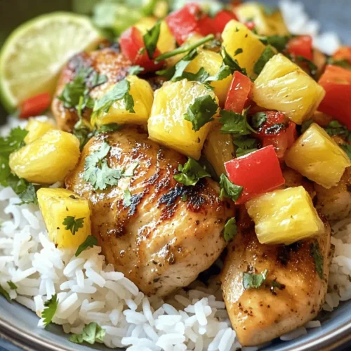 Imagine the sun-soaked beaches of the tropics, where vibrant colors and bold flavors collide to create an unforgettable culinary experience. Tropical Pineapple Chicken & Rice Delight is a dish that embodies this vibrant spirit. This recipe marries the sweetness of fresh pineapple with tender chicken, all served over a bed of aromatic jasmine rice, creating a dish that is as delightful to the eyes as it is to the palate.